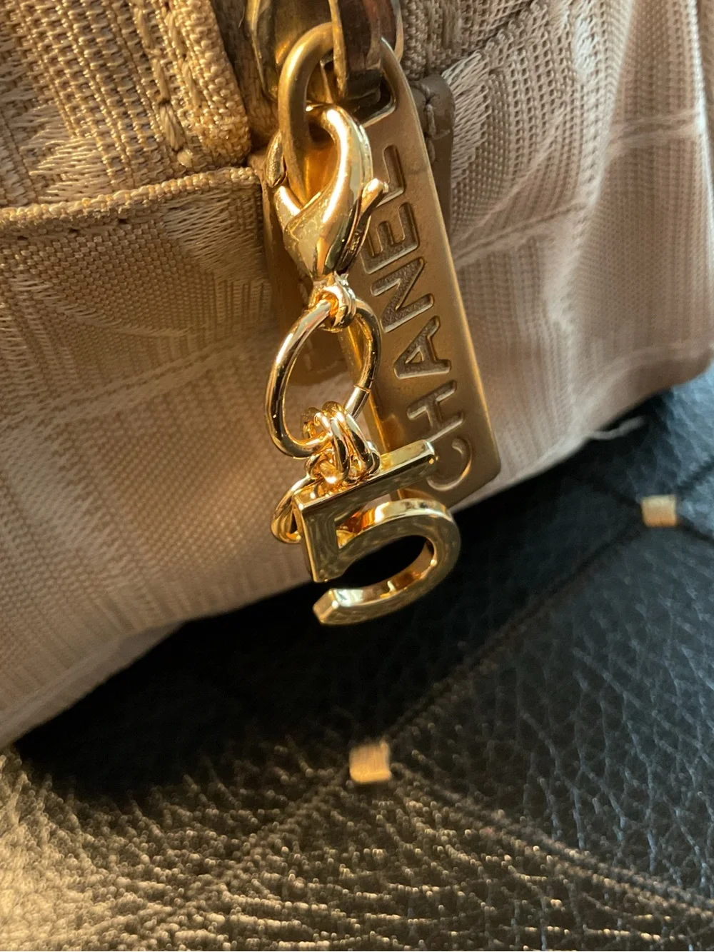 CHANEL 2003 TRAVEL LINE BEIGE BOWLER BAG